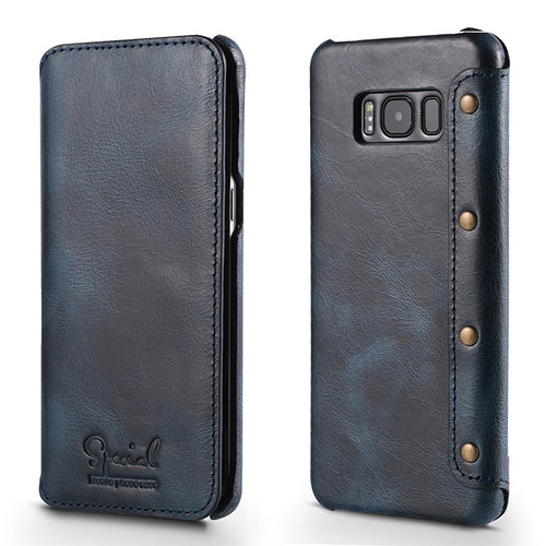 Denior Oil Wax Cowhide Simple Horizontal Flip Leather Case with Card Slots & Wallet - HoMEdemic™ 