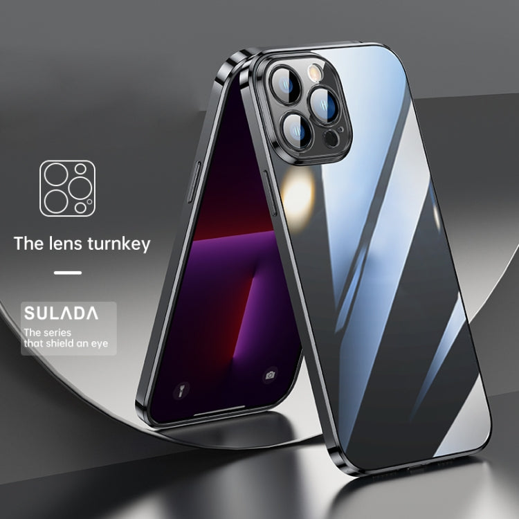 For iPhone 11 Pro Max SULADA Lens Protector Plated Clear Case (Black) - HoMEdemic™ 