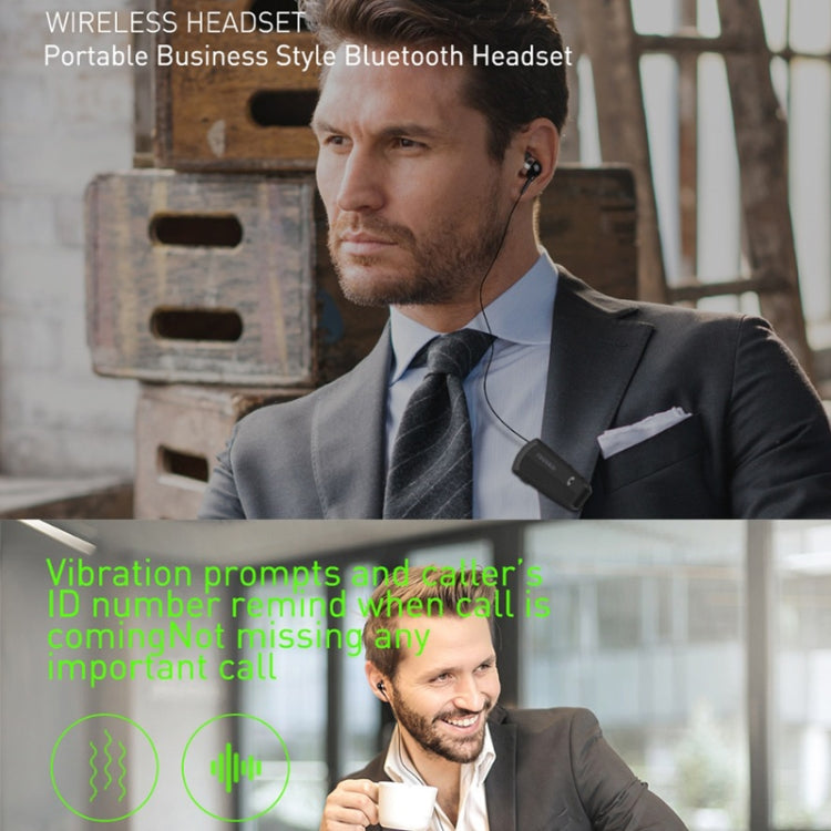 Fineblue F990 CVC6.0 Noise Reduction Lavalier Bluetooth Earphone, Support Vibration Reminder(Black) - HoMEdemic™ 