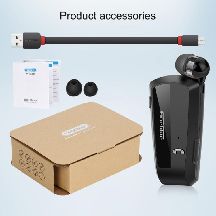Fineblue F990 CVC6.0 Noise Reduction Lavalier Bluetooth Earphone, Support Vibration Reminder(Black) - HoMEdemic™ 