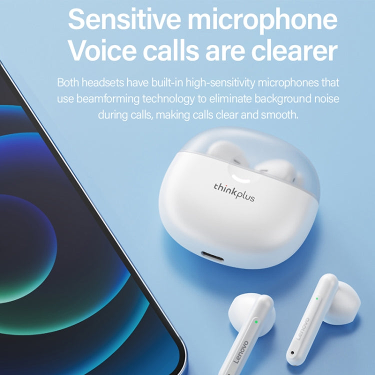 Lenovo LP1Pro Half In-Ear HD Call Wireless Bluetooth TWS Sports Earphone(White) - HoMEdemic™ 