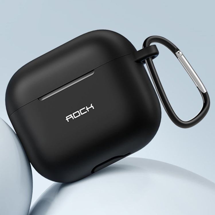 ROCK RPC3013 Silicone Earphone Protective Case with Hook For AirPods 3(Black) - HoMEdemic™ 