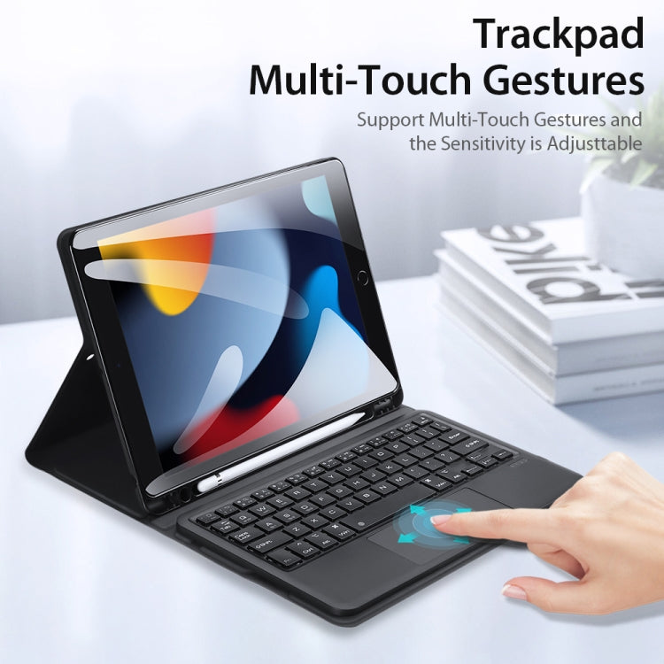 DUX DUCIS Bluetooth Keyboard Leather Case with Touchpad & Smart Sleep Function For iPad 10.2 2021 / 2020 / 2019(Black) - HoMEdemic™ 