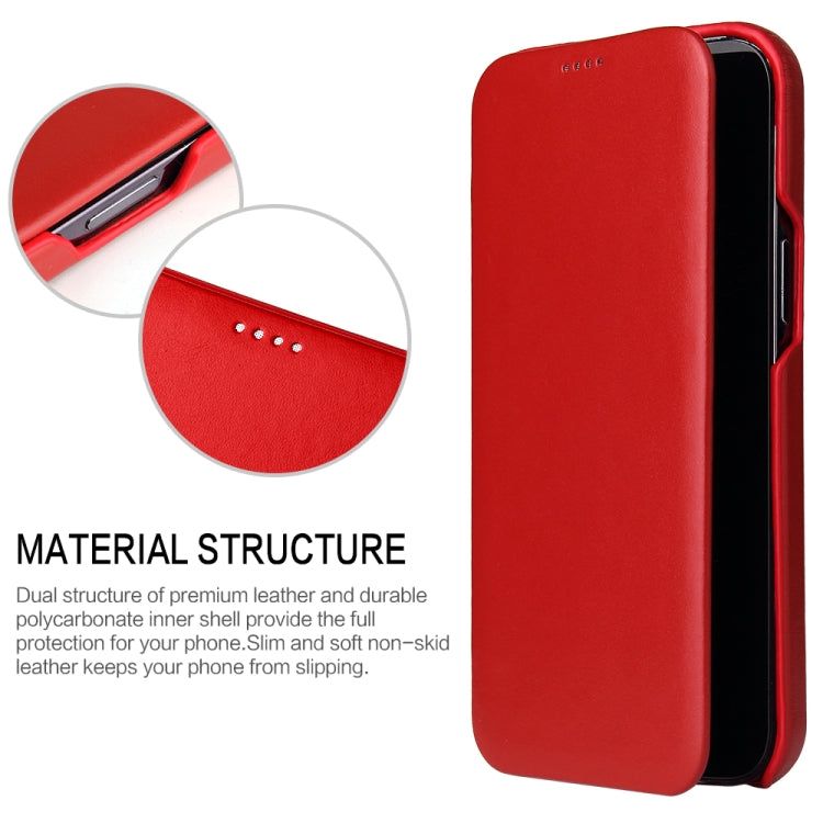 For iPhone 13 Pro Fierre Shann Magnetic Genuine Leather Phone Case (Red) - HoMEdemic™ 