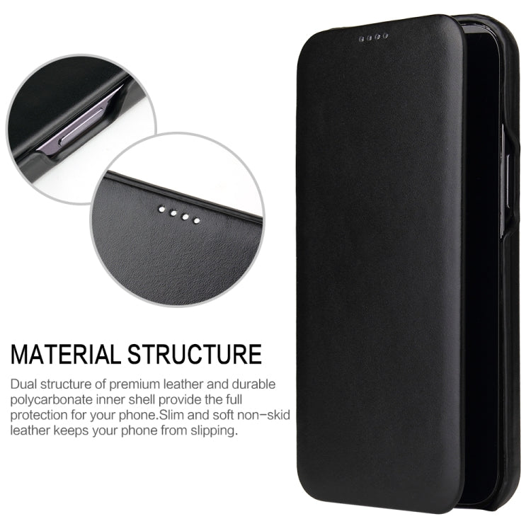 For iPhone 13 Pro Fierre Shann Magnetic Genuine Leather Phone Case (Black) - HoMEdemic™ 
