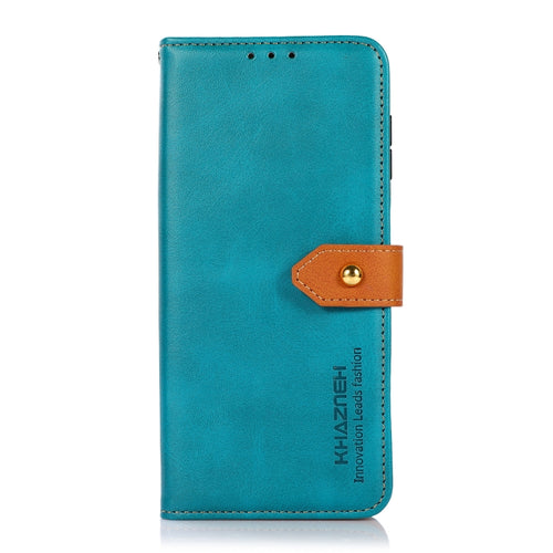 KHAZNEH Dual-color Cowhide Texture Flip Leather Phone Case For iPhone 15 Pro Max(Blue) - HoMEdemic™ 