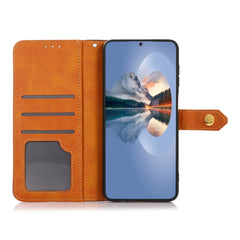 KHAZNEH Dual-color Cowhide Texture Flip Leather Phone Case For iPhone 15 Pro Max(Rose Gold) - HoMEdemic™ 