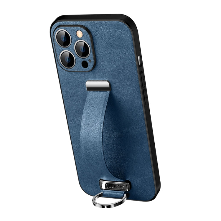 For iPhone 13 Pro SULADA Cool Series PC + Leather Texture Skin Feel Shockproof Phone Case  (Blue) - HoMEdemic™ 