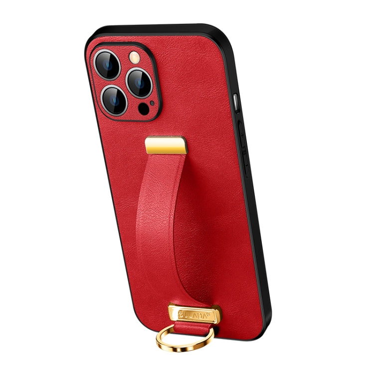 For iPhone 13 Pro SULADA Cool Series PC + Leather Texture Skin Feel Shockproof Phone Case  (Red) - HoMEdemic™ 