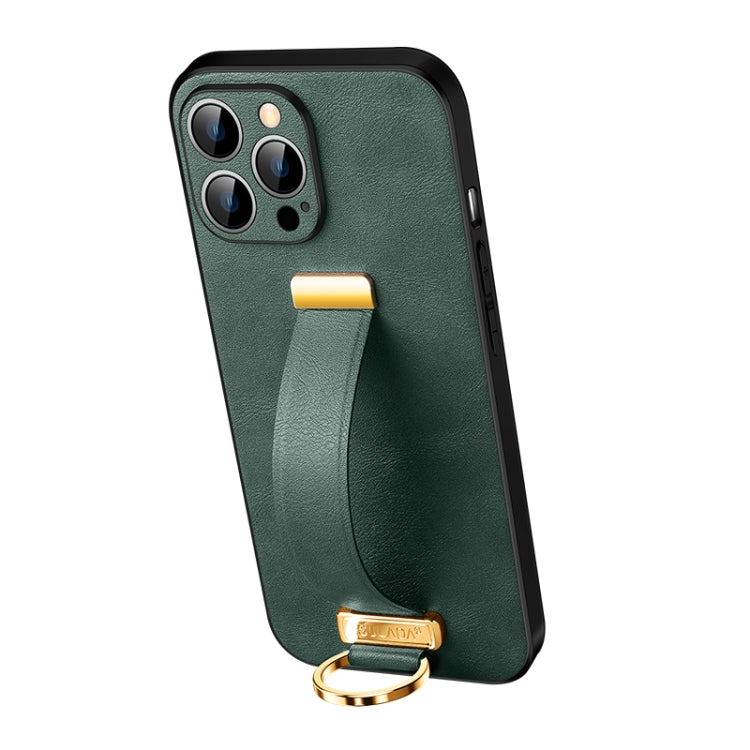For iPhone 13 Pro SULADA Cool Series PC + Leather Texture Skin Feel Shockproof Phone Case  (Green) - HoMEdemic™ 