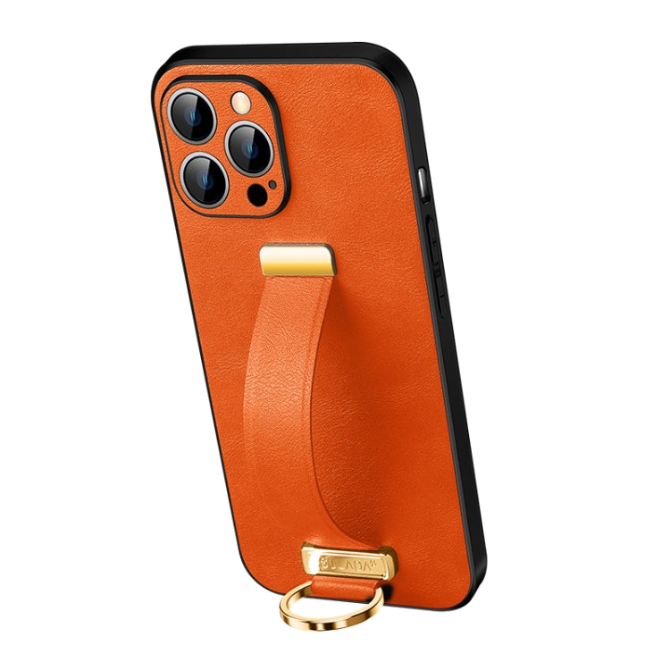 For iPhone 13 Pro Max  SULADA Cool Series PC + Leather Texture Skin Feel Shockproof Phone Case(Orange) - HoMEdemic™ 