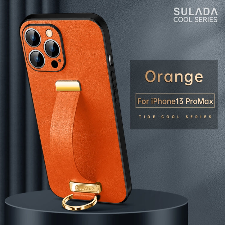 For iPhone 13 Pro Max  SULADA Cool Series PC + Leather Texture Skin Feel Shockproof Phone Case(Orange) - HoMEdemic™ 