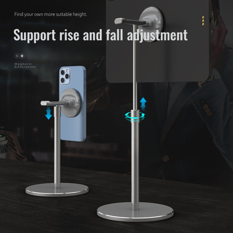 R-JUST PB04-13 Liftable Magnetic Mobile Phone Tablet Desktop Holder(Silver) - HoMEdemic™ 