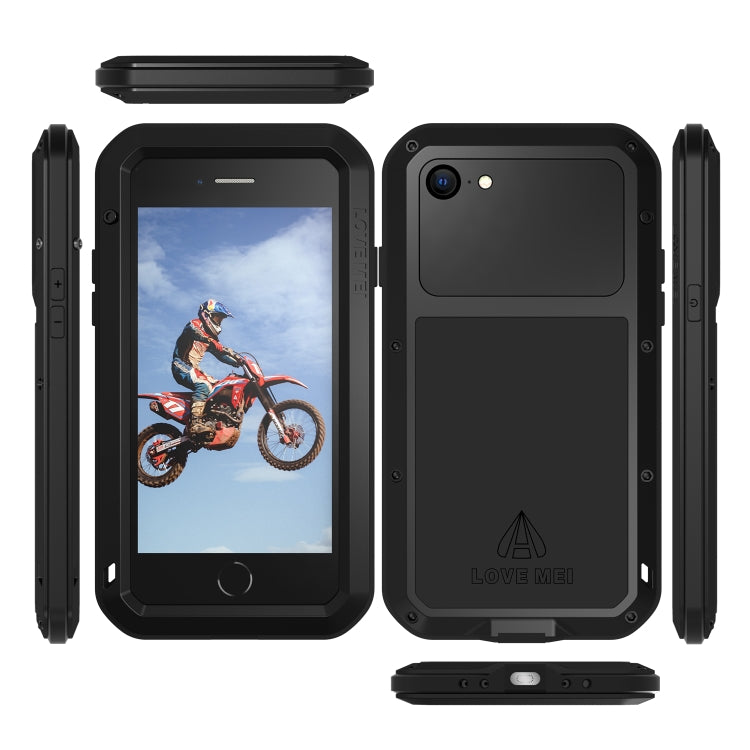 For iPhone SE 2022 / SE 2020 / 8 / 7 LOVE MEI Metal Shockproof Life Waterproof Dustproof Protective Phone Case with Glass(White) - HoMEdemic™ 