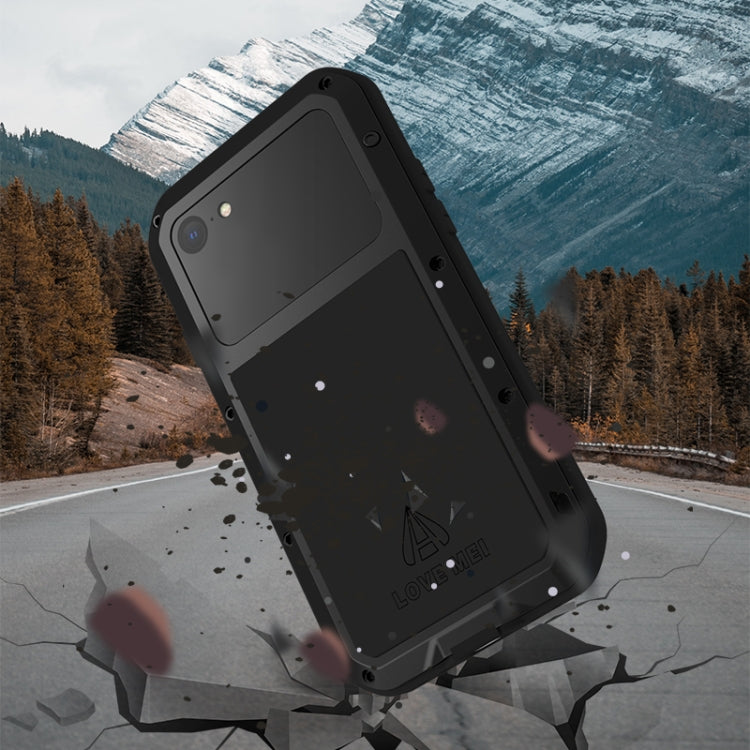 For iPhone SE 2022 / SE 2020 / 8 / 7 LOVE MEI Metal Shockproof Life Waterproof Dustproof Protective Phone Case with Glass(Black) - HoMEdemic™ 