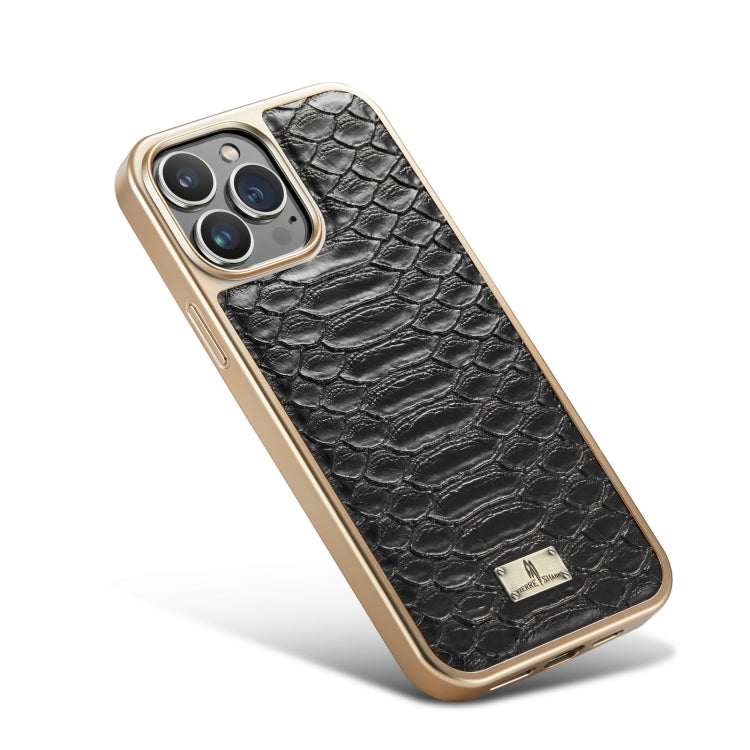 Fierre Shann Python Texture Electroplating PU Phone Case For iPhone 11 Pro Max(Black) - HoMEdemic™ 