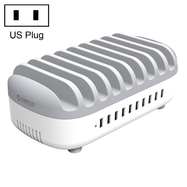 ORICO DUK-10P-DX 120W 5V 2.4A 10 Ports USB Charging Station, US Plug(White) - HoMEdemic™ 