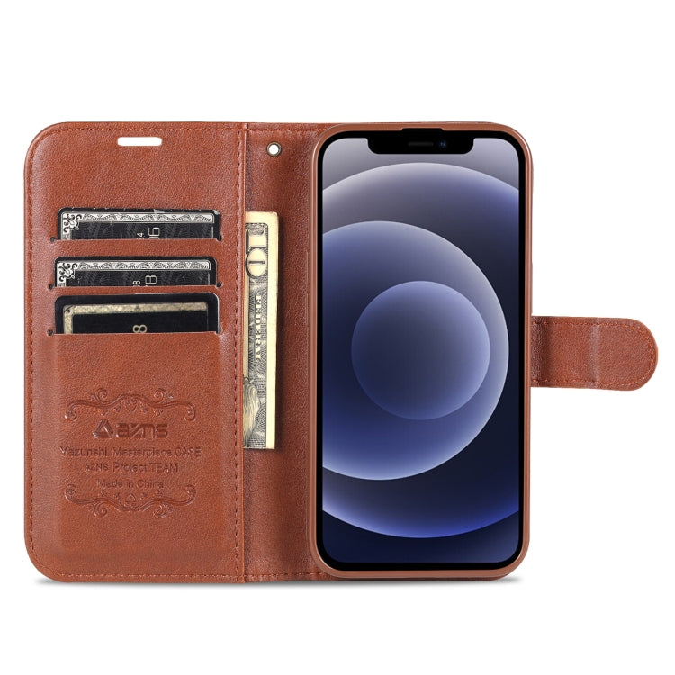 For iPhone 14 Plus AZNS Sheepskin Texture Horizontal Flip Leather Case (Brown) - HoMEdemic™ 