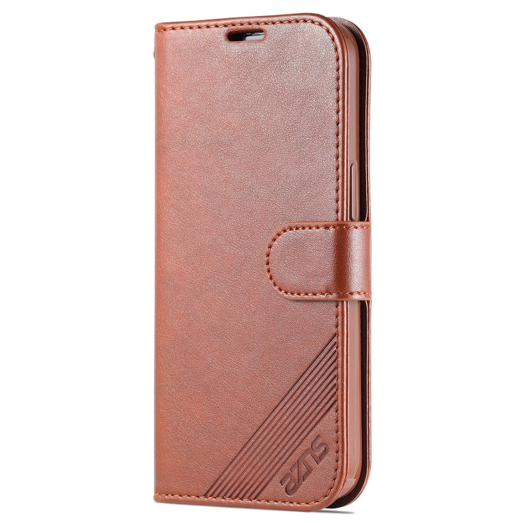 For iPhone 14 Pro AZNS Sheepskin Texture Horizontal Flip Leather Case(Brown) - HoMEdemic™ 