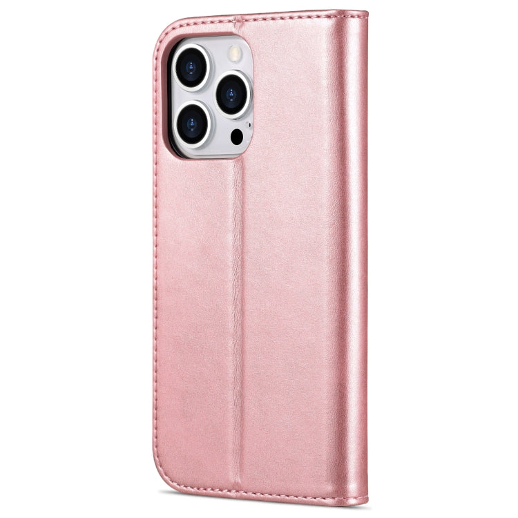 For iPhone 14 Pro AZNS Skin Feel Calf Texture Horizontal Flip Leather Case(Rose Gold) - HoMEdemic™ 