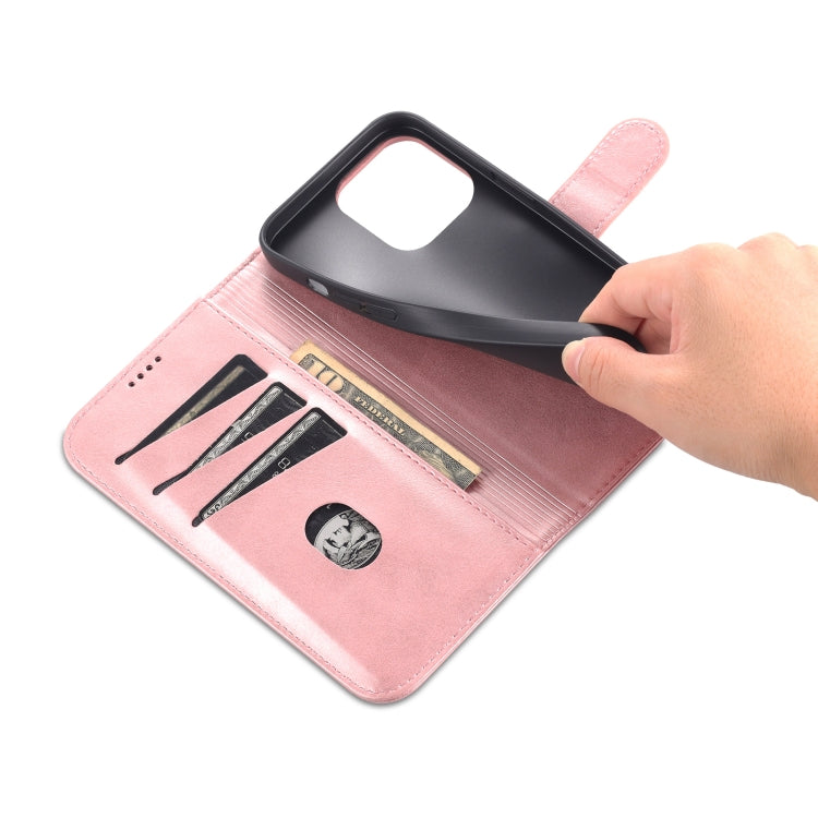 For iPhone 14 Pro AZNS Skin Feel Calf Texture Horizontal Flip Leather Case(Rose Gold) - HoMEdemic™ 
