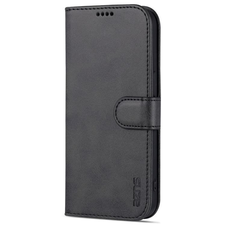For iPhone 14 Pro AZNS Skin Feel Calf Texture Horizontal Flip Leather Case(Black) - HoMEdemic™ 