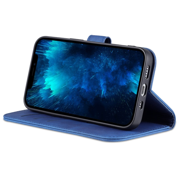 For iPhone 14 Pro Max AZNS Skin Feel Calf Texture Horizontal Flip Leather Case (Blue) - HoMEdemic™ 