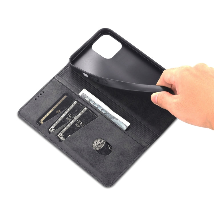 For iPhone 14 AZNS Magnetic Calf Texture Flip Leather Phone Case (Black) - HoMEdemic™ 