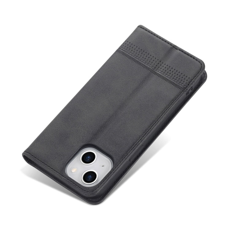 For iPhone 14 AZNS Magnetic Calf Texture Flip Leather Phone Case (Black) - HoMEdemic™ 