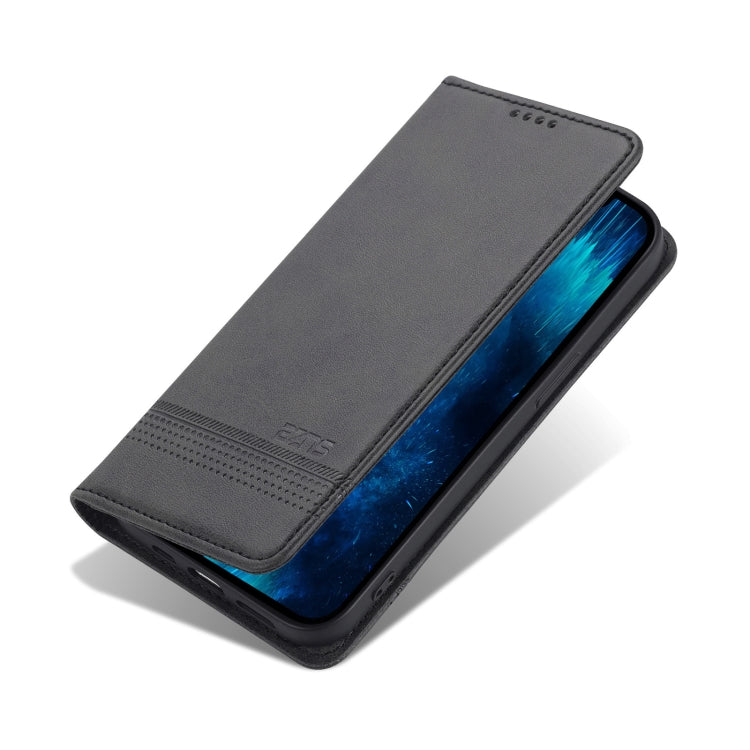 For iPhone 14 Pro AZNS Magnetic Calf Texture Flip Leather Phone Case(Black) - HoMEdemic™ 