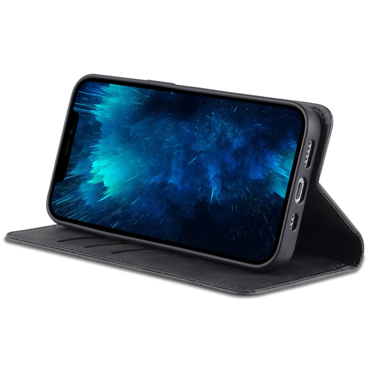 For iPhone 14 Pro AZNS Magnetic Calf Texture Flip Leather Phone Case(Black) - HoMEdemic™ 