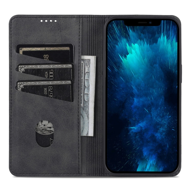 For iPhone 14 Pro AZNS Magnetic Calf Texture Flip Leather Phone Case(Black) - HoMEdemic™ 