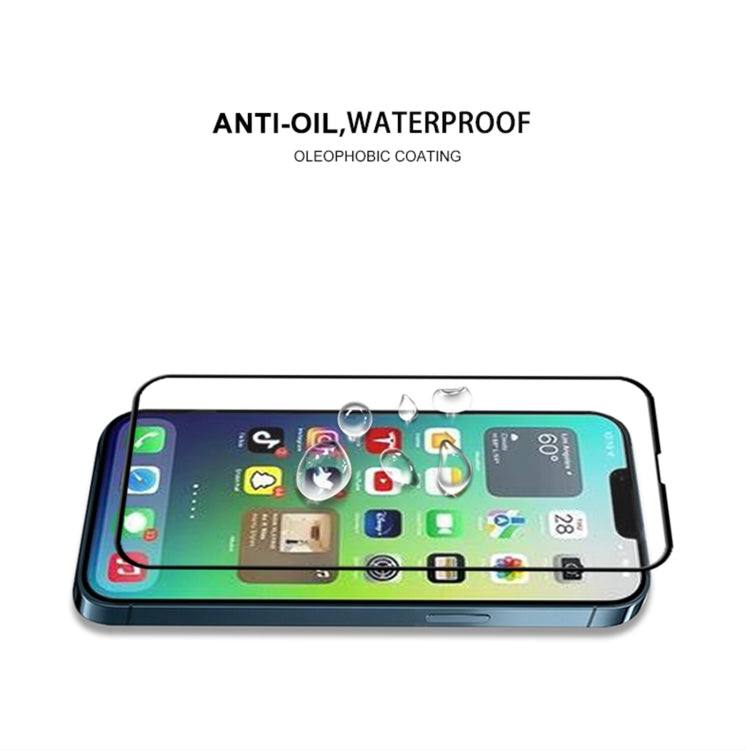 For iPhone 14 Plus mocolo 9H Full Glue Silk Print Tempered Glass Film(Black) - HoMEdemic™ 