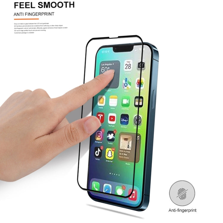 For iPhone 14 Plus mocolo 9H Full Glue Silk Print Tempered Glass Film(Black) - HoMEdemic™ 