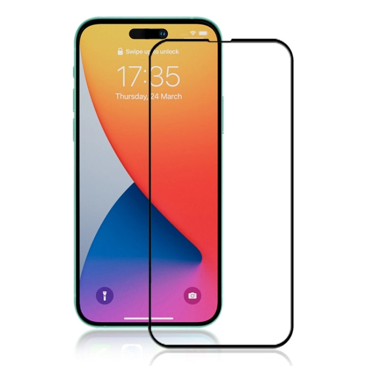 For iPhone 14 Pro Max mocolo 9H Full Glue Silk Print Tempered Glass Film(Black) - HoMEdemic™ 