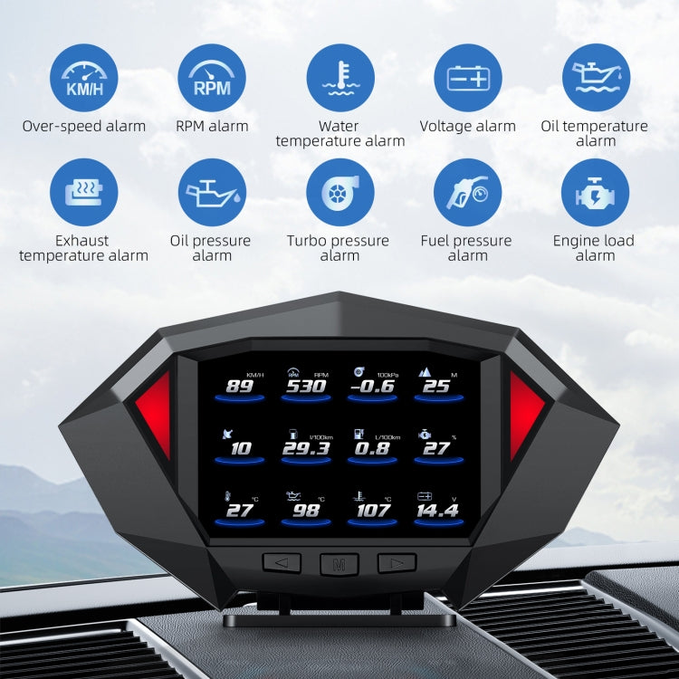 P1 3.5 inch Car OBD2 GPS HUD Head Up System Smart Digital Speedometer Meter Display, P1 - HoMEdemic™ 