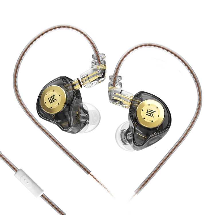 KZ-EDX PRO 1.25m Dynamic HiFi In-Ear Sports Music Headphones, Style:With Microphone(Transparent Black) - HoMEdemic™ 