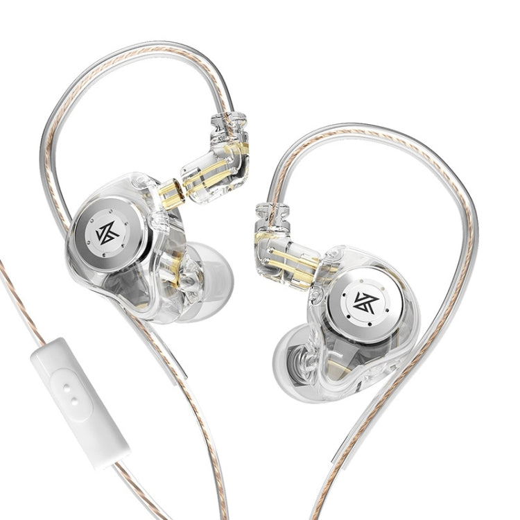 KZ-EDX PRO 1.25m Dynamic HiFi In-Ear Sports Music Headphones, Style:With Microphone(Transparent) - HoMEdemic™ 
