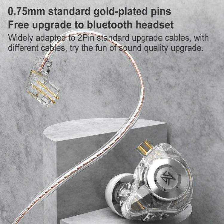 KZ-EDX PRO 1.25m Dynamic HiFi In-Ear Sports Music Headphones, Style:With Microphone(Transparent Black) - HoMEdemic™ 