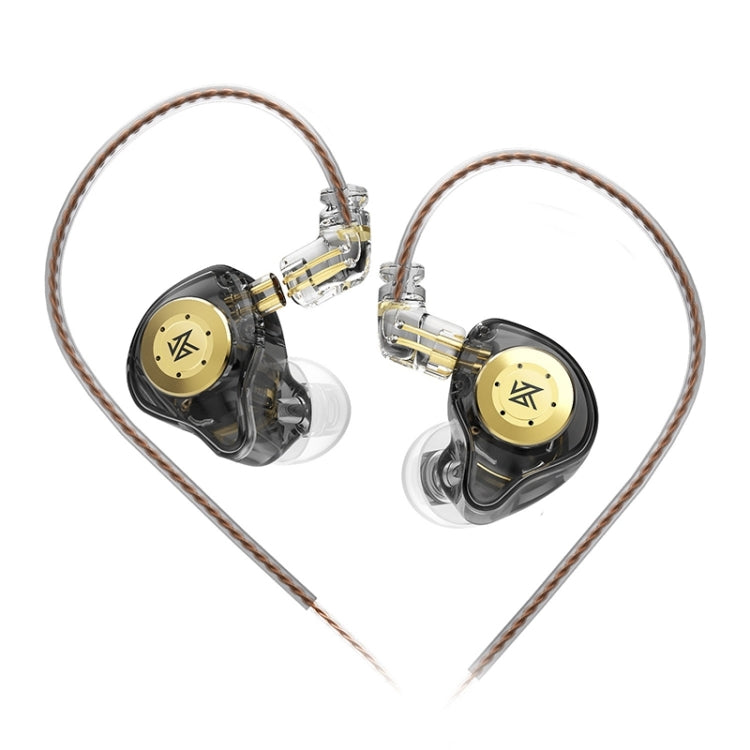 KZ-EDX PRO 1.25m Dynamic HiFi In-Ear Sports Music Headphones, Style:Without Microphone(Transparent Black) - HoMEdemic™ 