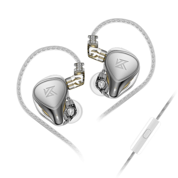 KZ-ZEX PRO 1.2m Electrostatic Coil Iron Hybrid In-Ear Headphones, Style:With Microphone(Pearl Chrome) - HoMEdemic™ 