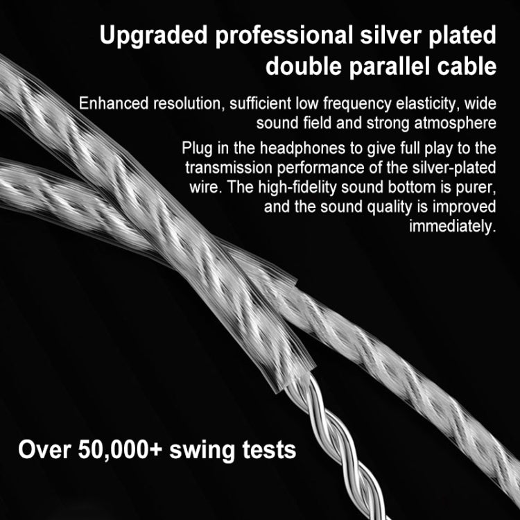 KZ-ZEX PRO 1.2m Electrostatic Coil Iron Hybrid In-Ear Headphones, Style:With Microphone(Pearl Chrome) - HoMEdemic™ 