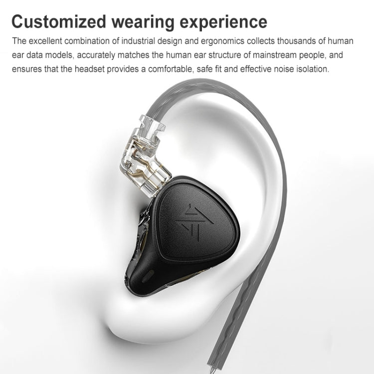 KZ-ZEX PRO 1.2m Electrostatic Coil Iron Hybrid In-Ear Headphones, Style:Without Microphone(Black) - HoMEdemic™ 