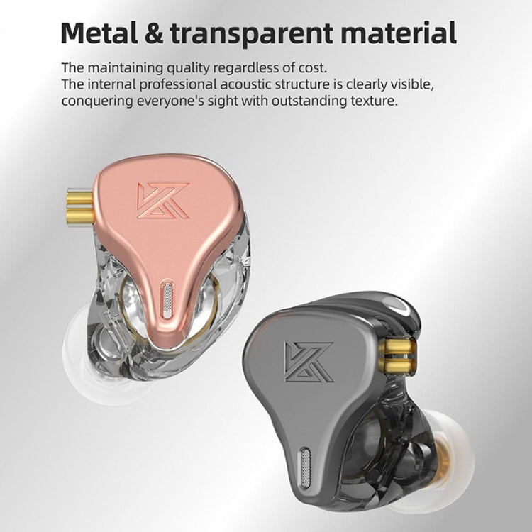KZ-DQ6S 1.2m Three-Unit Dynamic Subwoofer In-Ear Headphones, Style:With Microphone(Pink) - HoMEdemic™ 