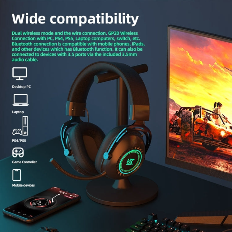 KZ-GP20 Bluetooth/2.4G Dual Mode Gaming RGB Lighting Headphones(Black) - HoMEdemic™ 