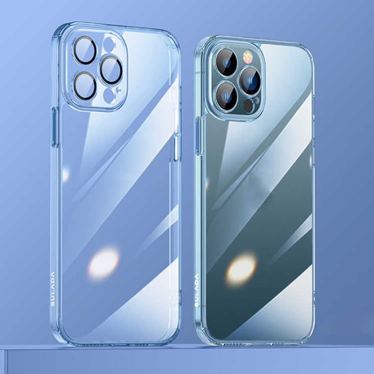 For iPhone 12 Pro Max SULADA Crytal Steel Series Diamond Glass + TPU Phone Case(Blue) - HoMEdemic™ 