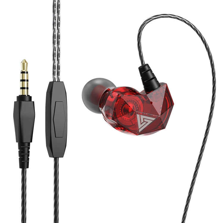 QKZ AK2 Sports In-ear Wired HiFi Sound Heavy Bass 3.5mm Earphone with Mic(Red) - HoMEdemic™ 