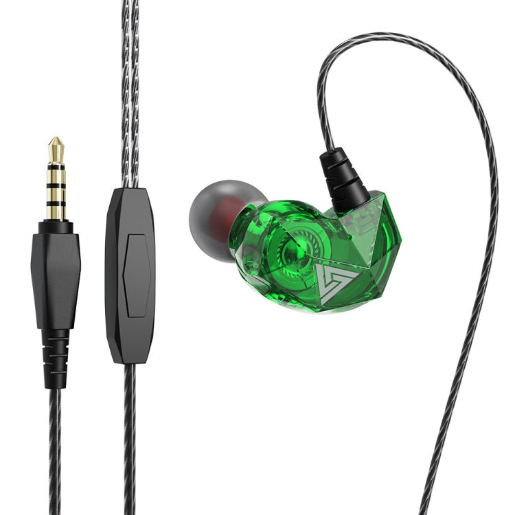 QKZ AK2 Sports In-ear Wired HiFi Sound Heavy Bass 3.5mm Earphone with Mic(Green) - HoMEdemic™ 