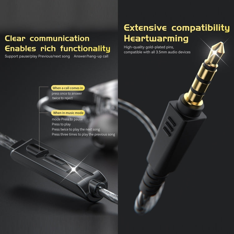 QKZ AK6-Ares Sports In-ear HIFI Wired Control Earphone with Mic(Black) - HoMEdemic™ 