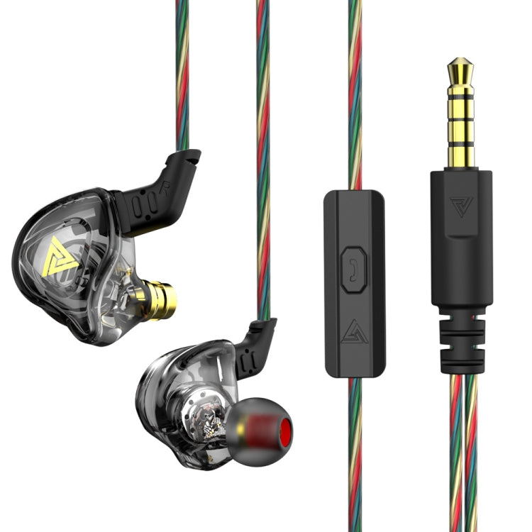 QKZ DMX Sports In-ear HIFI 3.5mm Wired Control Earphone with Mic(Transparent Black) - HoMEdemic™ 